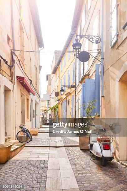 french idyllic street - arles stock pictures, royalty-free photos & images