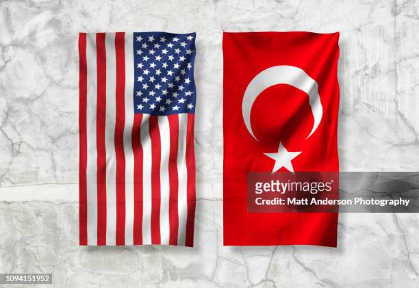 usa and turkey flag 8k res texture - turk telekom bildbanksfoton och bilder