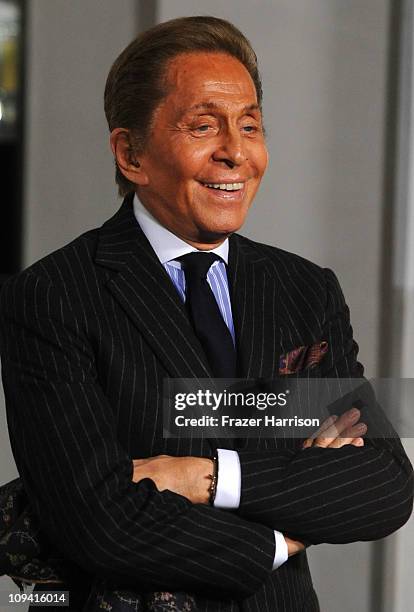 Designer Valentino arrives at the Tom Ford Beverly Hills Flagship Store Opening on Rodeo Drive on February 24, 2011 in Beverly Hills, California.