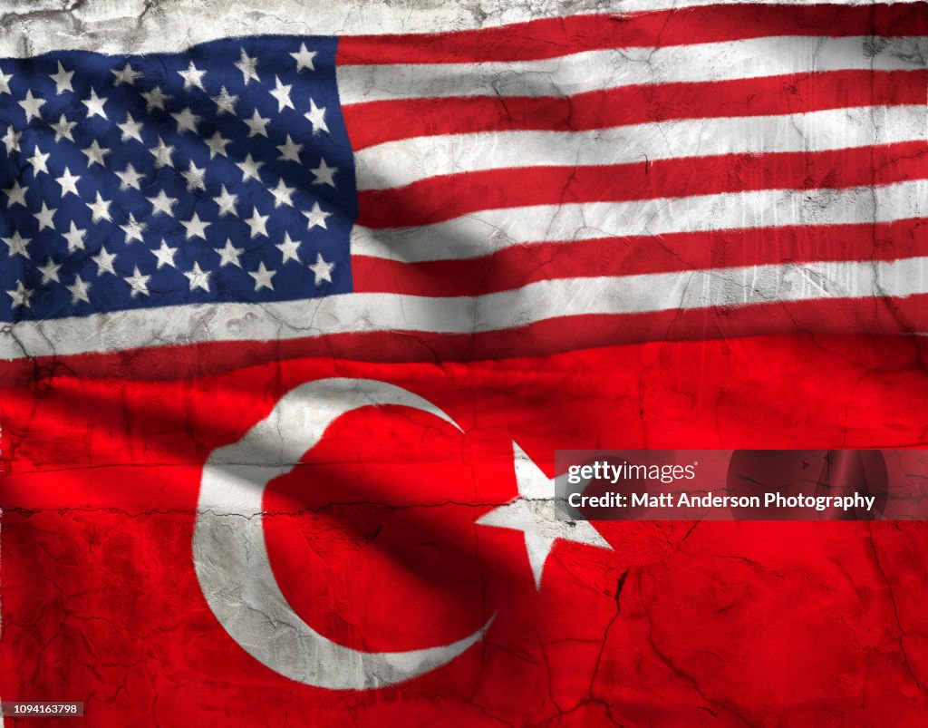 USA and Turkey Flag 8k Res Horz Texture