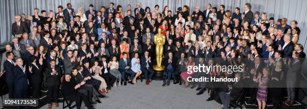 In this handout photo provide by The Academy of Motion Picture Arts and Sciences, nominees for the 91st Oscars are celebrated at a luncheon held at...