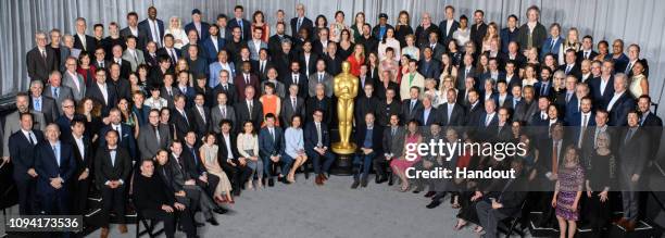 In this handout photo provide by The Academy of Motion Picture Arts and Sciences, nominees for the 91st Oscars are celebrated at a luncheon held at...