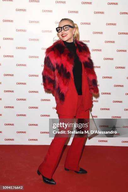 Paola Barale attends Campari Red Diaries 2019 Premiere Event on February 5, 2019 in Milan, Italy.