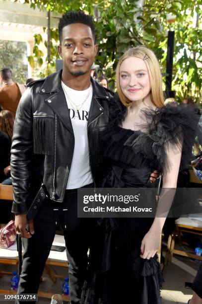 Stephan James and Dakota Fanning attend JNSQ Rose Cru debuts alongside Rodarte FW/19 Runway Show at Huntington Library on February 5, 2019 in...