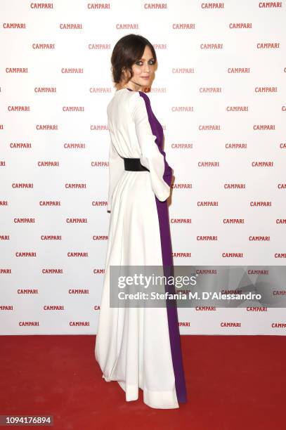 Francesca Cavallin attends Campari Red Diaries 2019 Premiere Event on February 5, 2019 in Milan, Italy.