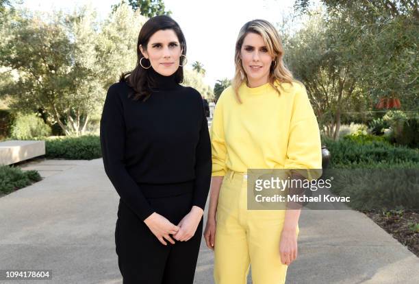 Laura Mulleavy and Kate Mulleavy attend JNSQ Rose Cru debuts alongside Rodarte FW/19 Runway Show at Huntington Library on February 5, 2019 in...