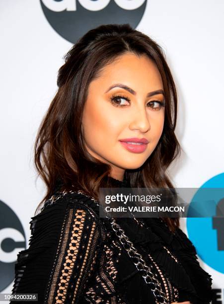 Actress Francia Raisa attends Disney ABC Televisions TCA Winter Press Tour, in Pasadena, California, on February 5, 2019.