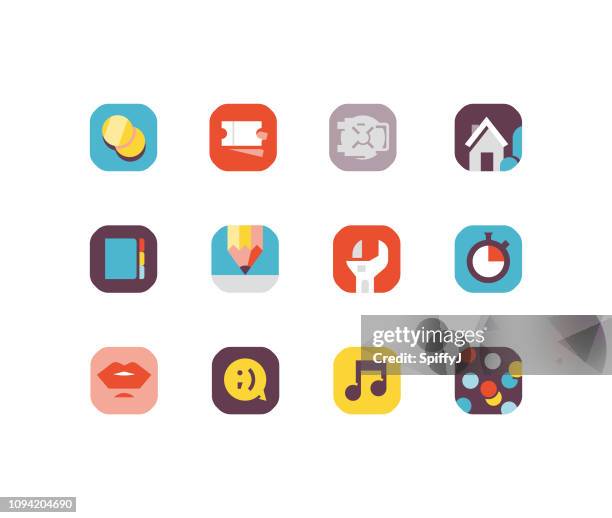 flat fake app icon series 2 - dating game stock illustrations