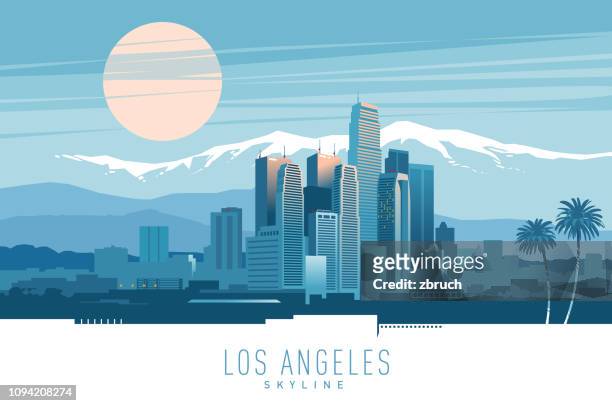 skyline von los angeles. - hollywood california stock-grafiken, -clipart, -cartoons und -symbole
