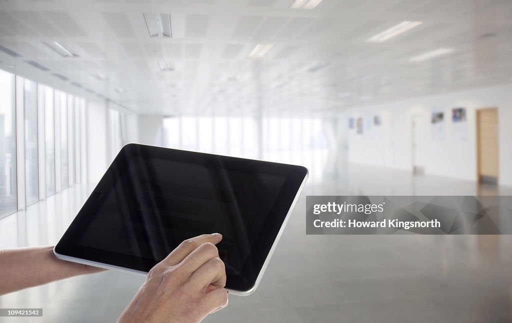 Digital tablet within new office environment