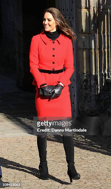 Kate Middleton visit the University of St Andrews,as Patrons of the 600th Anniversary Appeal at University of St Andrews on February 25, 2011 in...