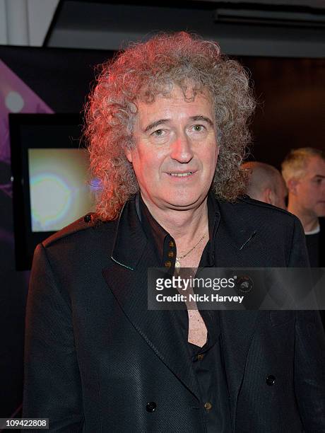 Brian May attends the Private view of Queen: stormtroopers In Stilettos on February 24, 2011 in London, England.