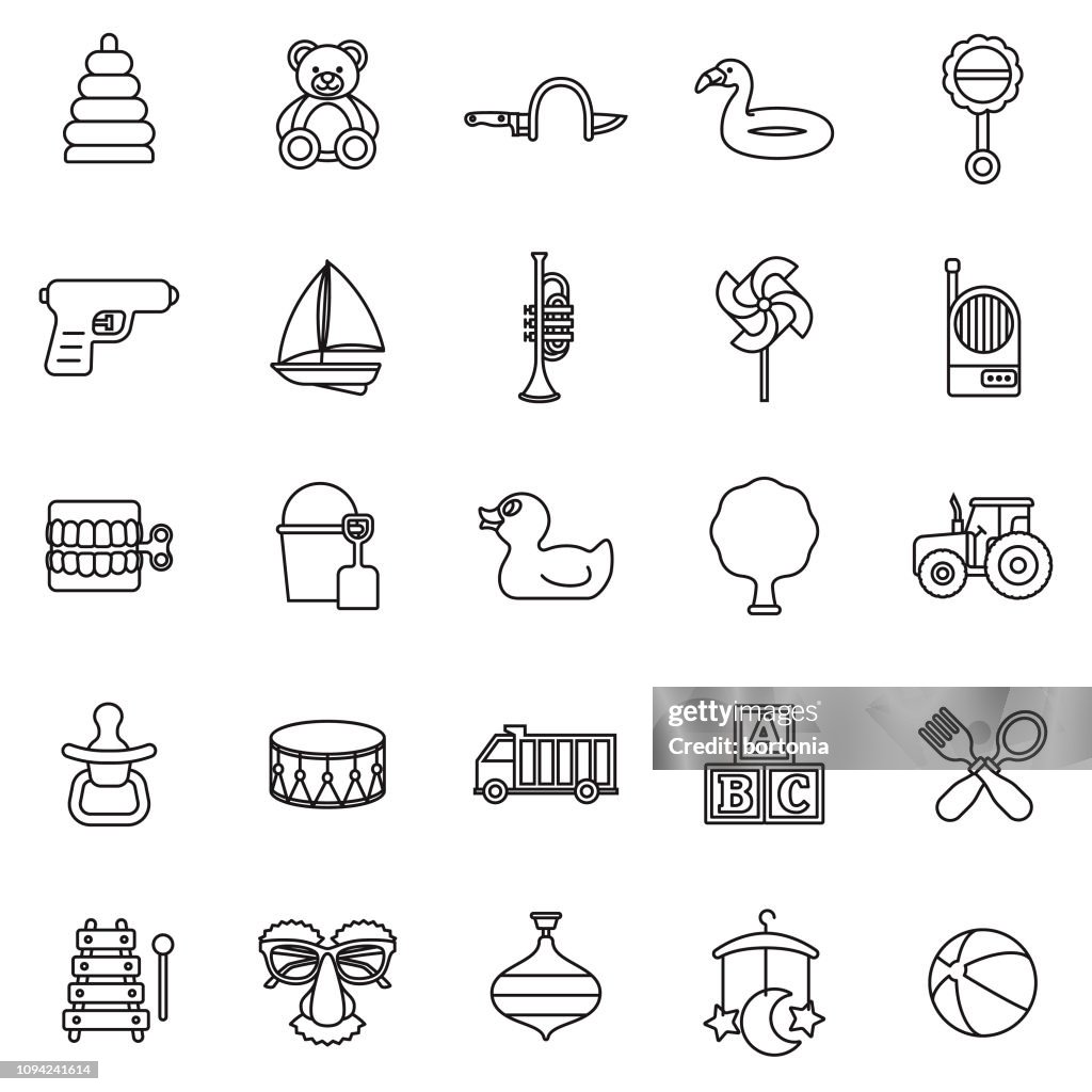 Children's Toys Icon Set