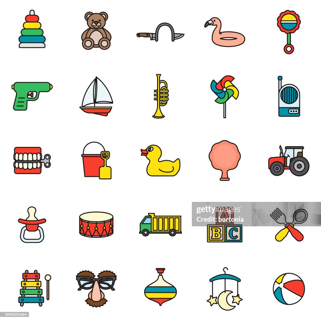 Children's Toys Icon Set