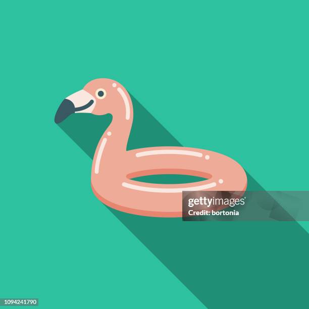 pool toy children's toy icon - flamingo vector stock illustrations