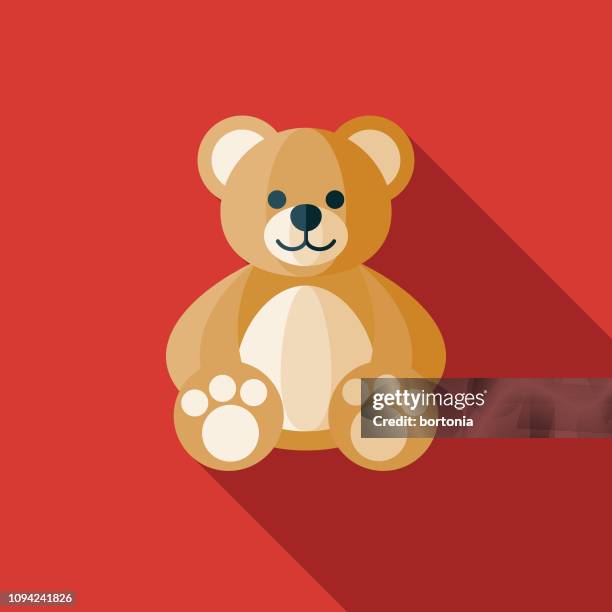 stockillustraties, clipart, cartoons en iconen met teddybeer kinder speelgoed pictogram - teddy bear