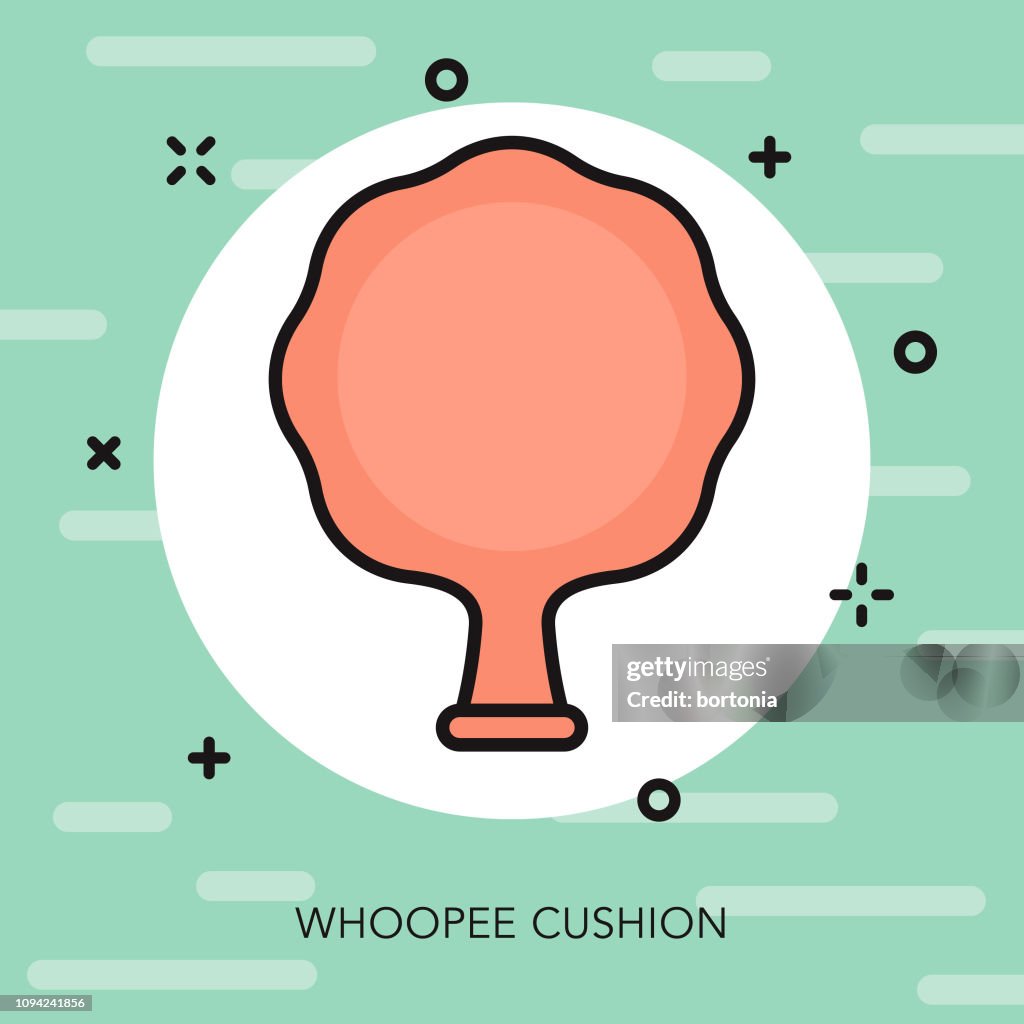 Whoopee Cushion Thin Line Child's Toy Icon