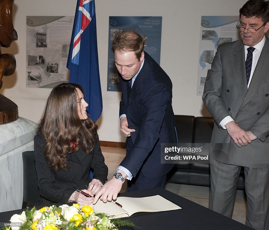 Prince William And Prince Harry Accompanied By Miss Middleton Visit The New Zealand High Commission