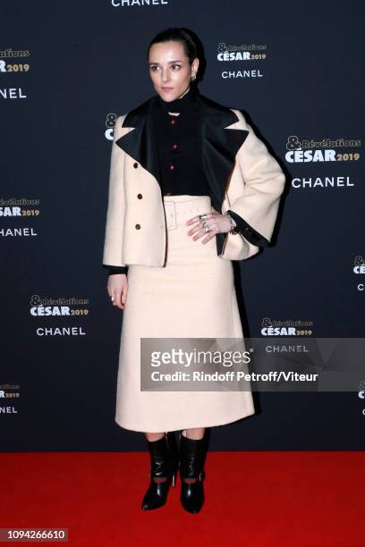 Revelation for "Un amour impossible", Jehnny Beth, dressed in Gucci, attends the 'Cesar - Revelations 2019' at Le Petit Palais on January 14, 2019 in...