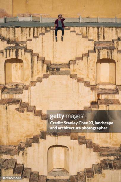 panna meena ka kund - stepwell india stock pictures, royalty-free photos & images