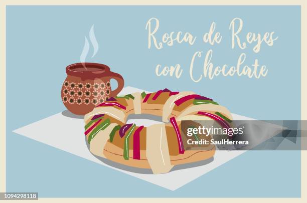 rosca de reyes mexico - roscon de reyes stock illustrations