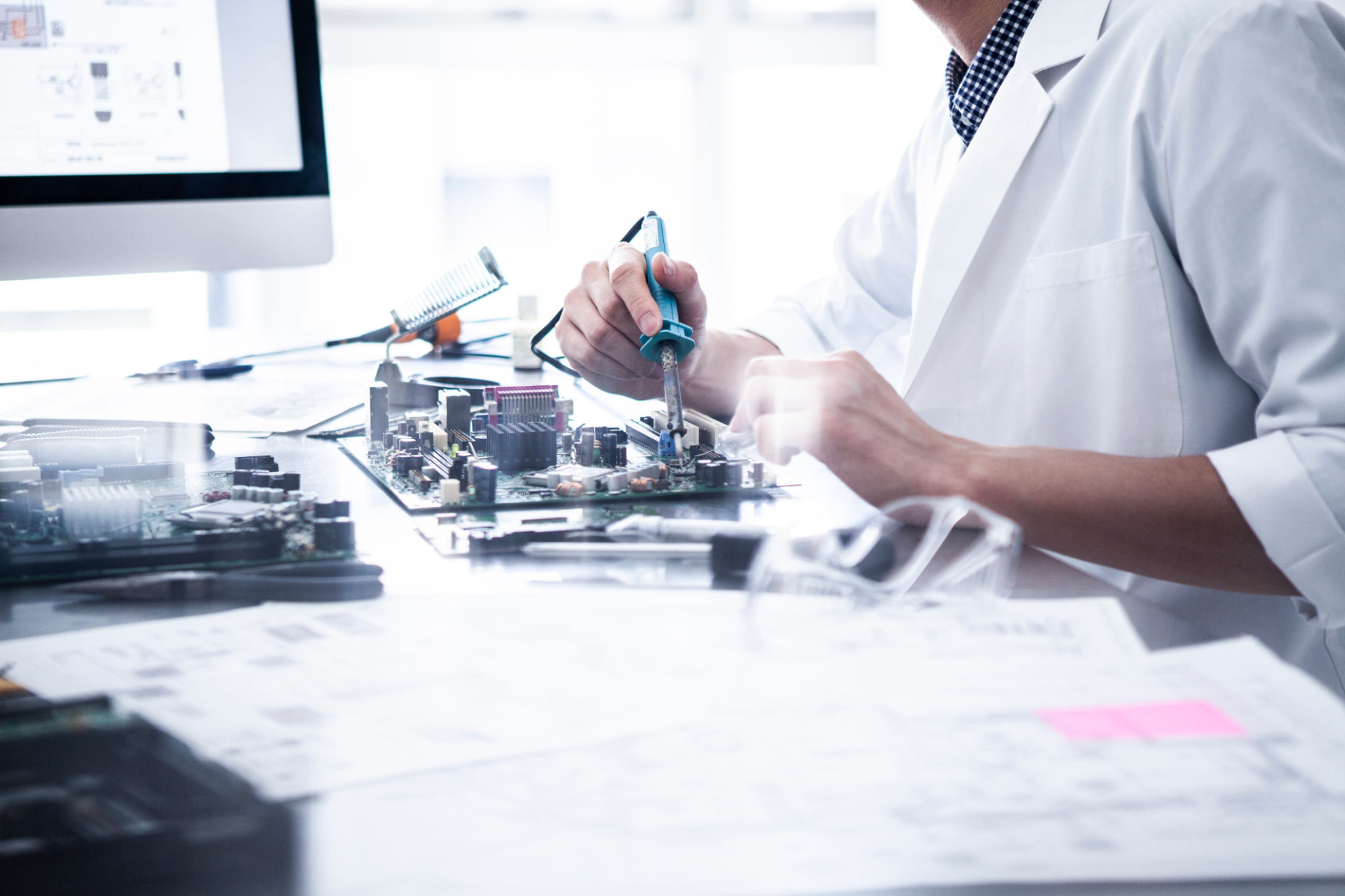 We are soldering to personal computer parts. We are soldering to personal computer parts.