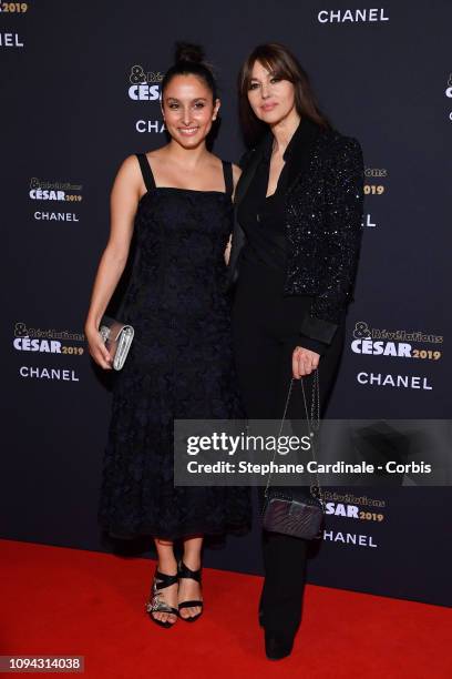 Revelation for 'Sofia', Sarah Perles and her sponsor Monica Bellucci attend the 'Cesar-Revelations 2019' at Le Petit Palais on January 14, 2019 in...