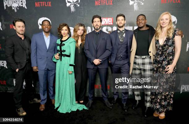 Josh Stewart, Royce Johnson, Amber Rose Revah, Giorgia Whigham, Jon Bernthal, Ben Barnes, Jason R. Moore and Deborah Ann Woll attend "Marvel's The...