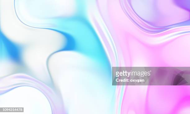 abstract flowing chromatic holographic dynamic waves - white morph stock pictures, royalty-free photos & images