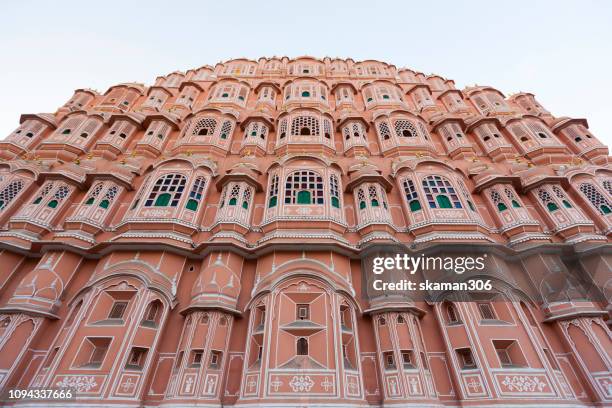 beautiful building hawa mahal palace in jaipur rajasthan india - jaipur city palace stock pictures, royalty-free photos & images