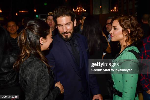 Floriana Lima, Jon Bernthal, and Amber Rose Revah attends Marvel's "The Punisher" Los Angeles Premiere at ArcLight Hollywood on January 14, 2019 in...