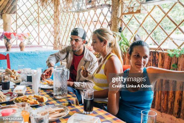 casual daytime dinner party - viñales cuba 個照片及圖片檔