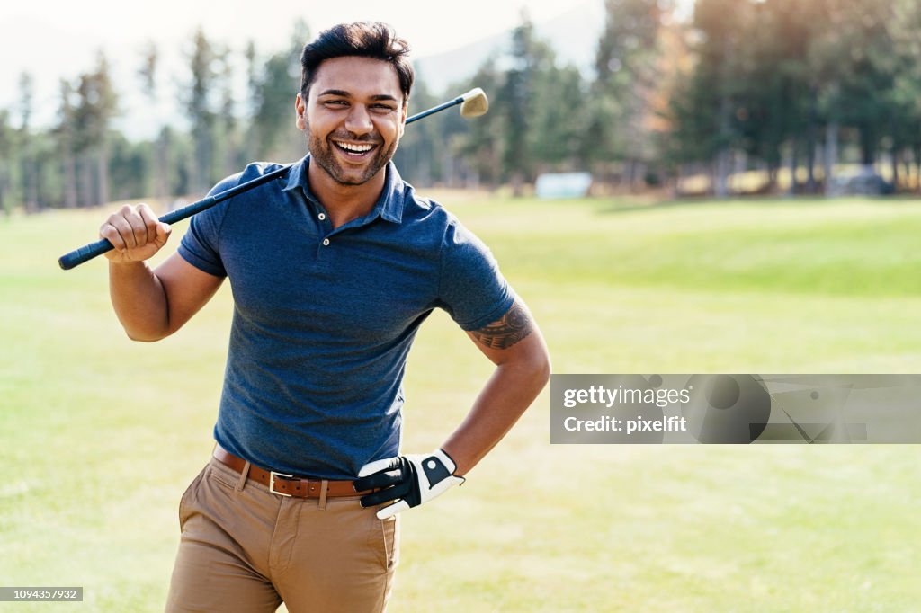 Cheerful golf player