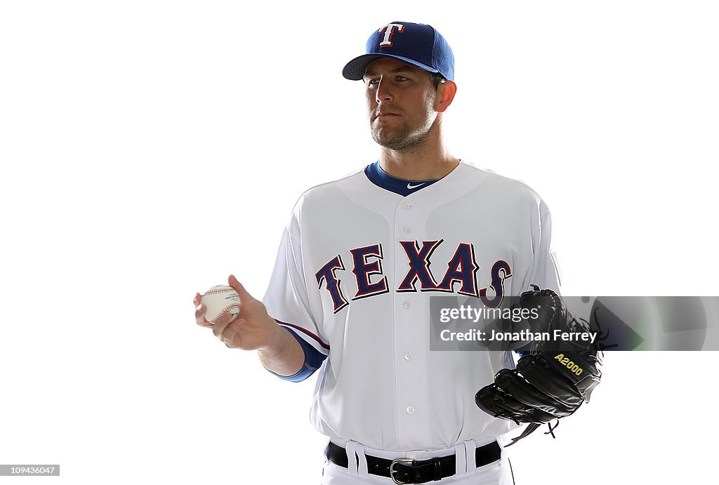 Darren O'Day of the Texas Rangers poses for a portrait during Spring ...