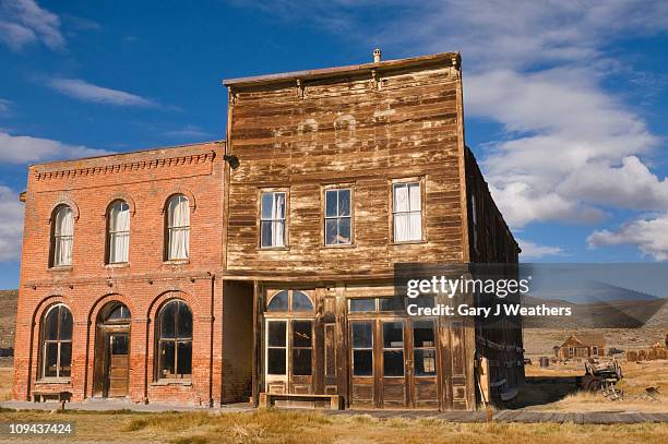 usa, california, bodie, old buildings in western town - bodie ghost town stock pictures, royalty-free photos & images