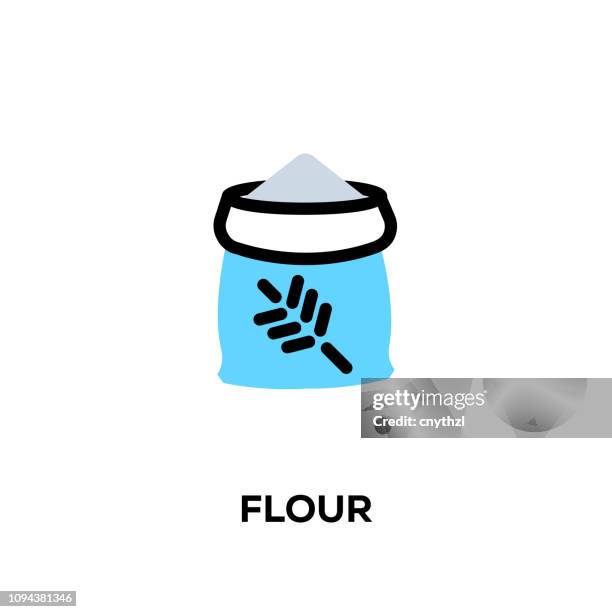 flat line design style modern vector flour icon - cupcake logo stock illustrations