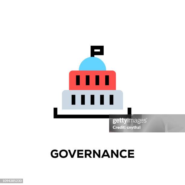 flat line design style modern vector governance icon - software architecture stock illustrations