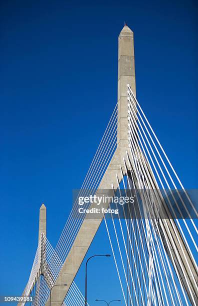 usa, massachusetts, boston, leonard p. zakim bunker hill memorial bridge - zakim bridge stock pictures, royalty-free photos & images