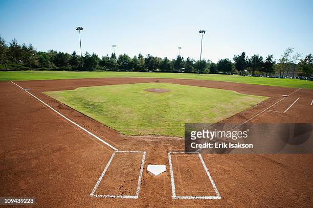 usa, california, ladera ranch, baseball diamond - baseball fields stock-fotos und bilder