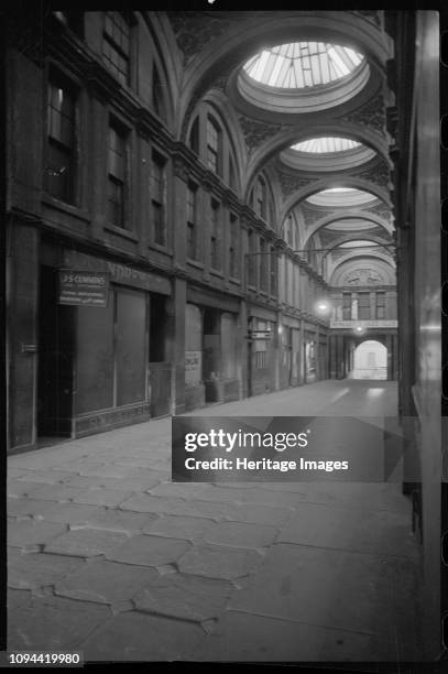 Royal Arcade, Pilgrim Street, Newcastle upon Tyne, Tyne & Wear, circa 1955-circa 1963. Interior view of the Royal Arcade which has since been...