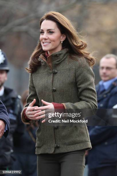 Catherine, Duchess of Cambridge visits Islington Community Garden on January 15, 2019 in London, United Kingdom.