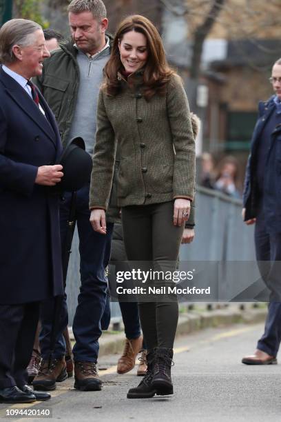 Catherine, Duchess of Cambridge visits Islington Community Garden on January 15, 2019 in London, United Kingdom.