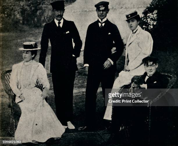 Family Group at Cowes', early 1890s, . Group portrait of the Churchill family at Cowes on the Isle of Wight. On the right is British politician and...