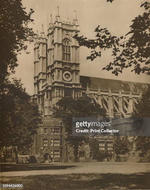 Under the Elms in Dean's Yard on a Day of July', circa 1935. Abbey offices and part of the Deanery in Dean's Yard, also known as The Green, with...