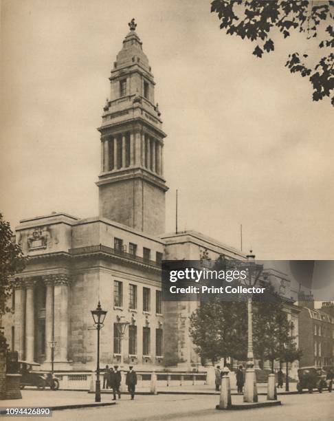 Marylebone Town Hall, One of the Most Eminent of London's New Buildings', circa 1935. The Town Hall on Marylebone Road in central London opened in...