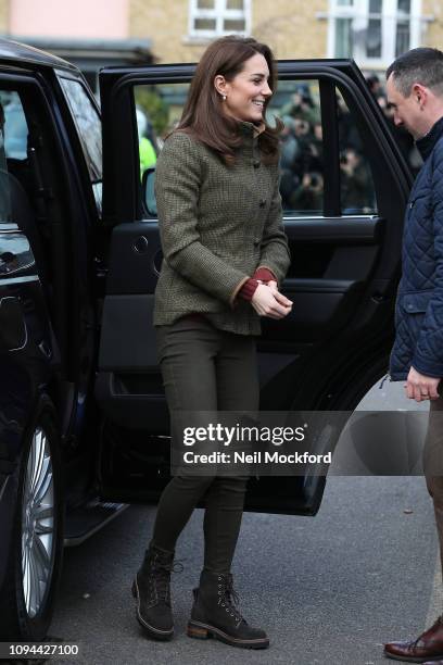 Catherine, Duchess of Cambridge visits Islington Community Garden on January 15, 2019 in London, United Kingdom.