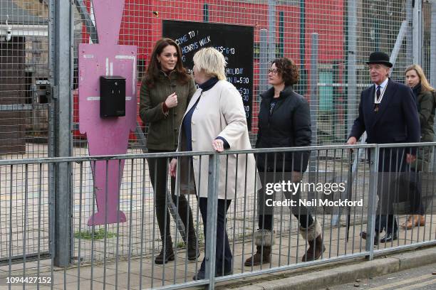 Catherine, Duchess of Cambridge visits Islington Community Garden on January 15, 2019 in London, United Kingdom.