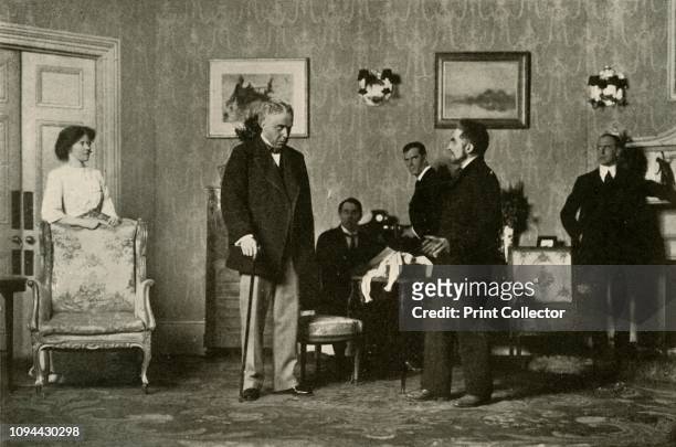 Last Scene of 'Strife' . 'Mr. Norman McKinnel as John Anthony and Mr. J. Fisher White as David Roberts. The two leaders confronting each other after...