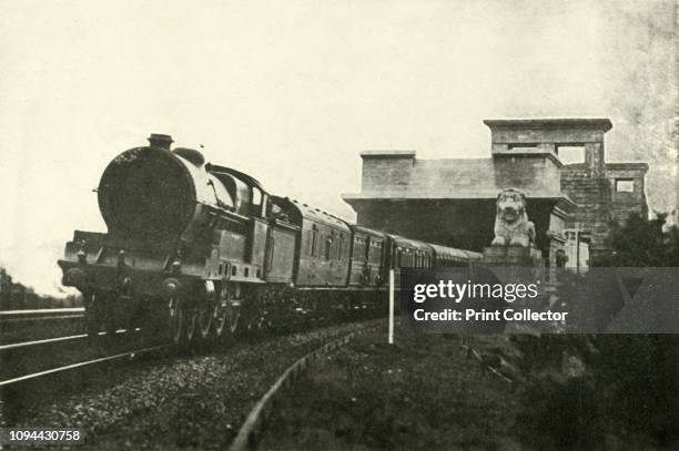 The Irish Mail Leaving The Menai Bridge', circa 1930. From 'The Splendid Book of Locomotives', by C. Gibbard Jackson. [Sampson Low, Marston Co Ltd...