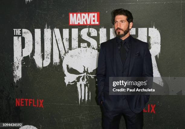 Actor Jon Bernthal attends Marvel's "The Punisher" Los Angeles premiere at the ArcLight Hollywood on January 14, 2019 in Hollywood, California.